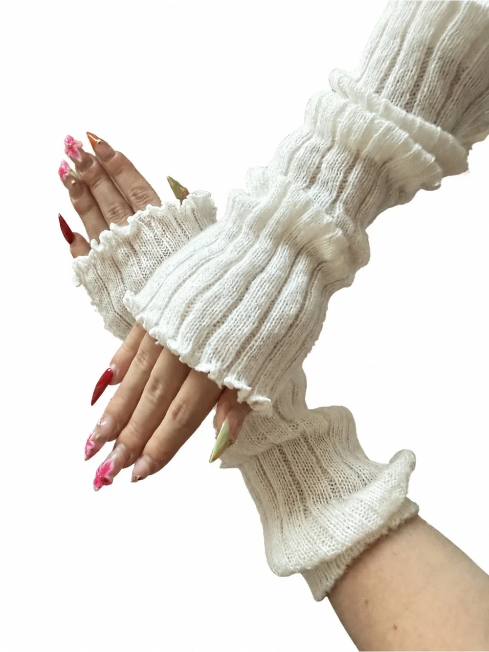 Kids Knit Hand Warmers - Black & White